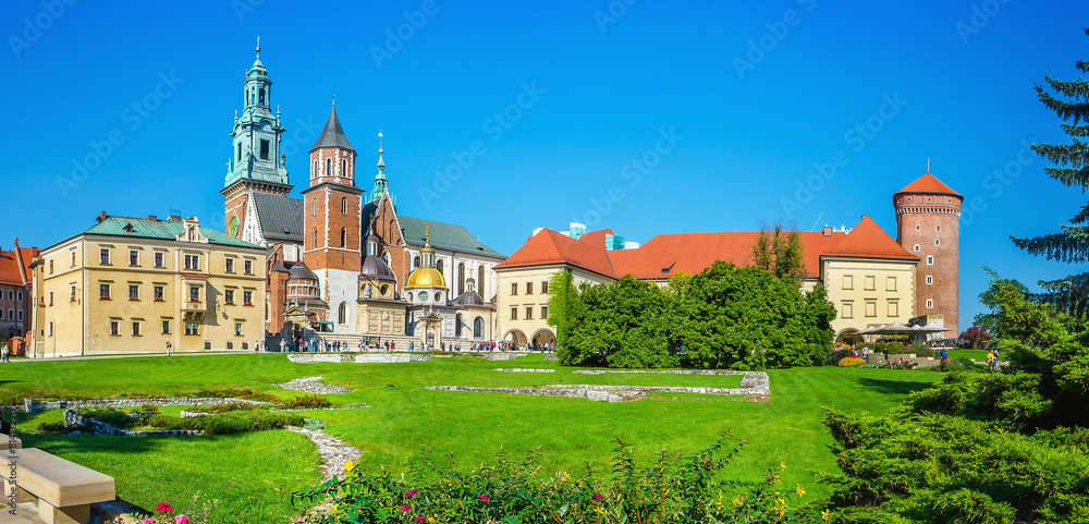 View of Wawel Royal Castle, Zygmunt Cathedral, Krakow, Poland