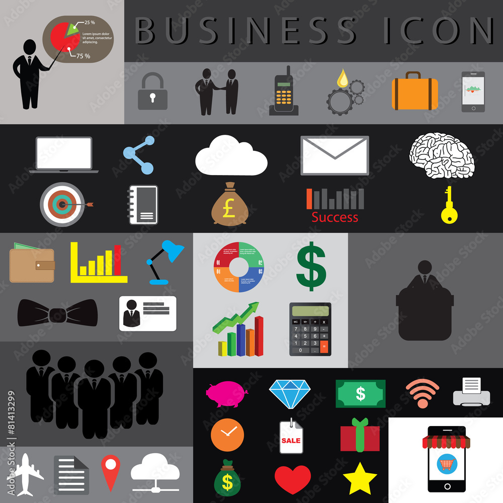 business icon set vector illustration eps10