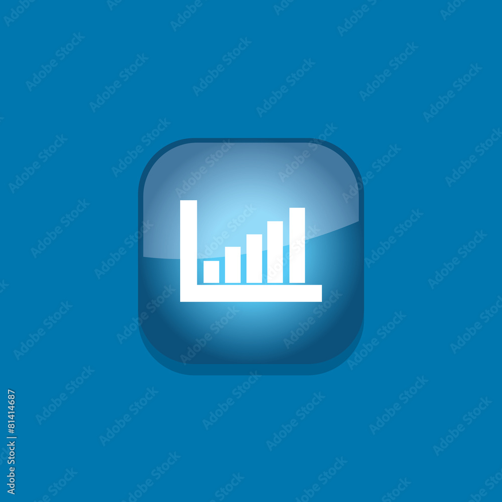 bar graph button icon flat  vector illustration eps10