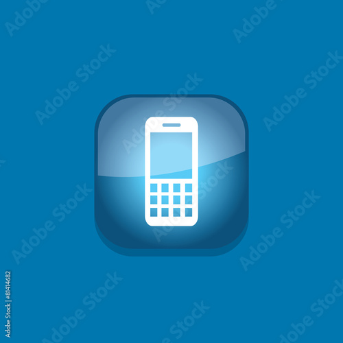 phone button icon flat vector illustration eps10