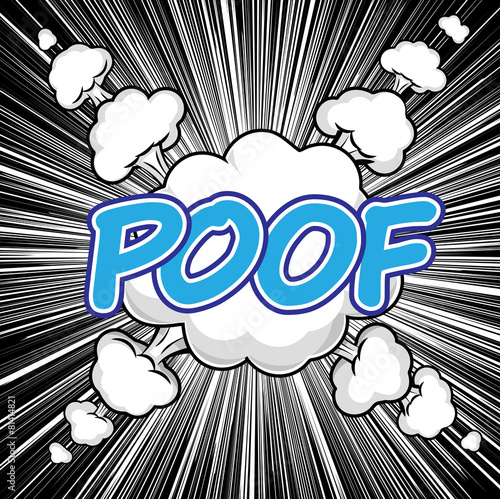 POOF! wording sound effect  for comic background