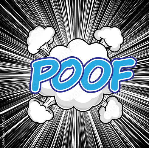POOF! wording sound effect  for comic background