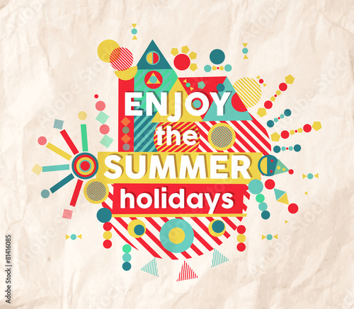 Enjoy summer fun quote poster design
