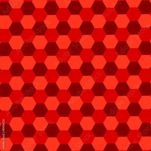 Red Hexagons Background. Abstract Geometric Pattern. Wallpaper.