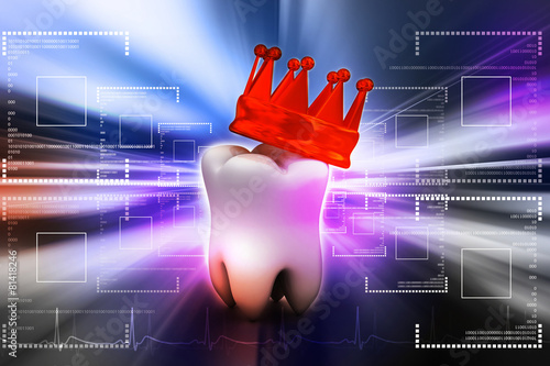 Tooth with crown