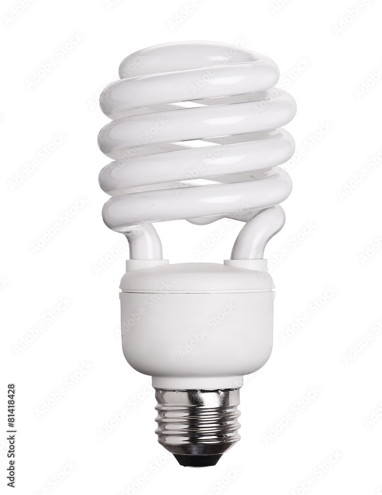CFL Fluorescent Light Bulb isolated on white background CFL Fluorescent Light Bulb isolated on white background