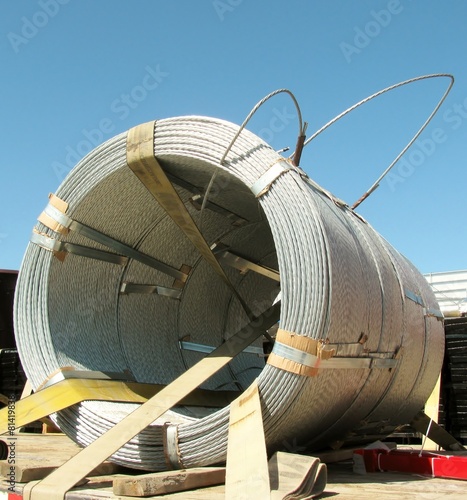 Large coil of metal wire