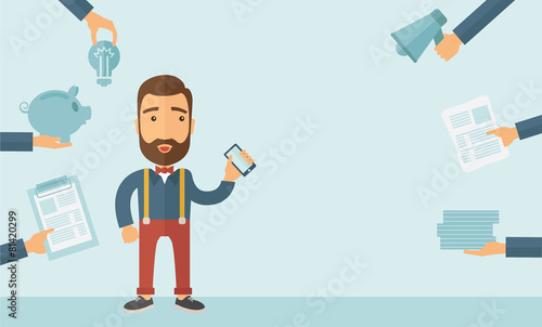 Worried busy man