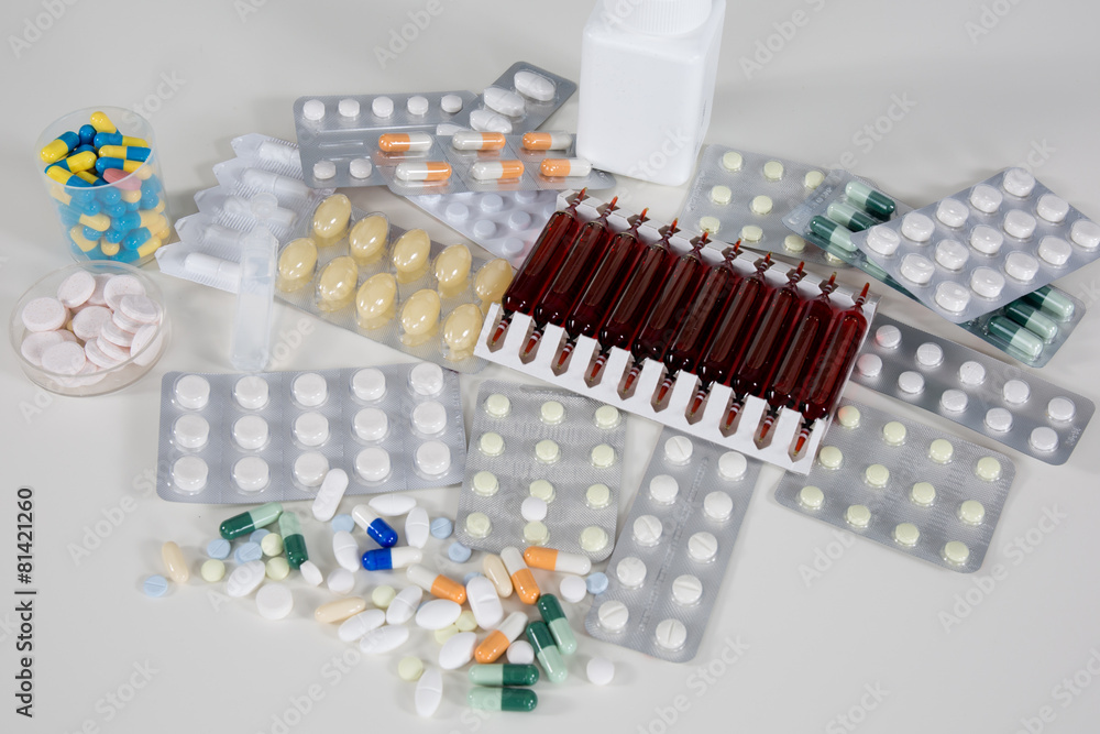 Pills, tablets and drugs heap in doctor hand, Pills, tablets and drugs heap in doctor hand,