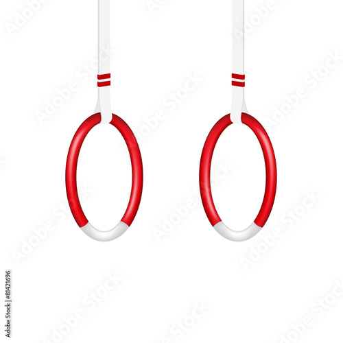 Gymnastic rings in red and white design