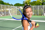 Portrait of female tennis player after playing