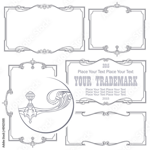 Vector vintage style labels and tags on different versions