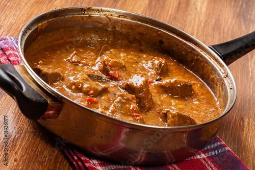 Beef stew in a pan