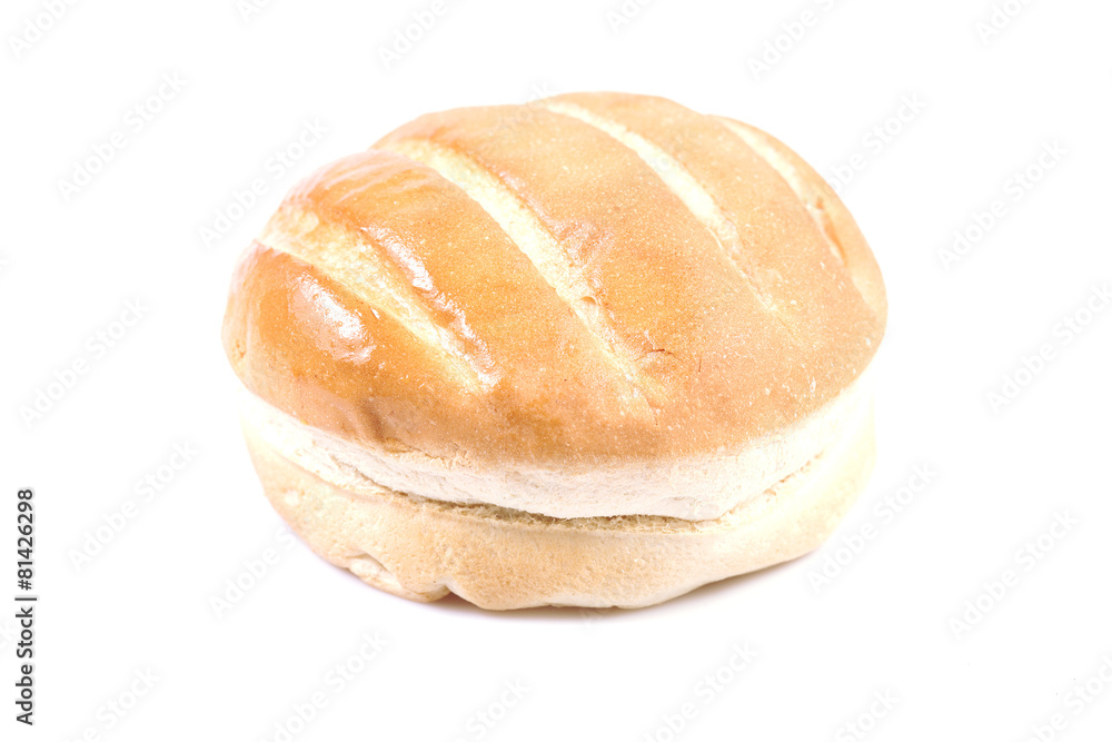 Round loaf of bread on a white background Round loaf of bread on a white background