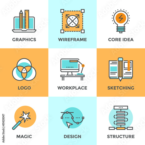 Design development line icons set