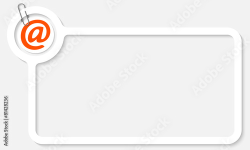 white frame for text and email icon