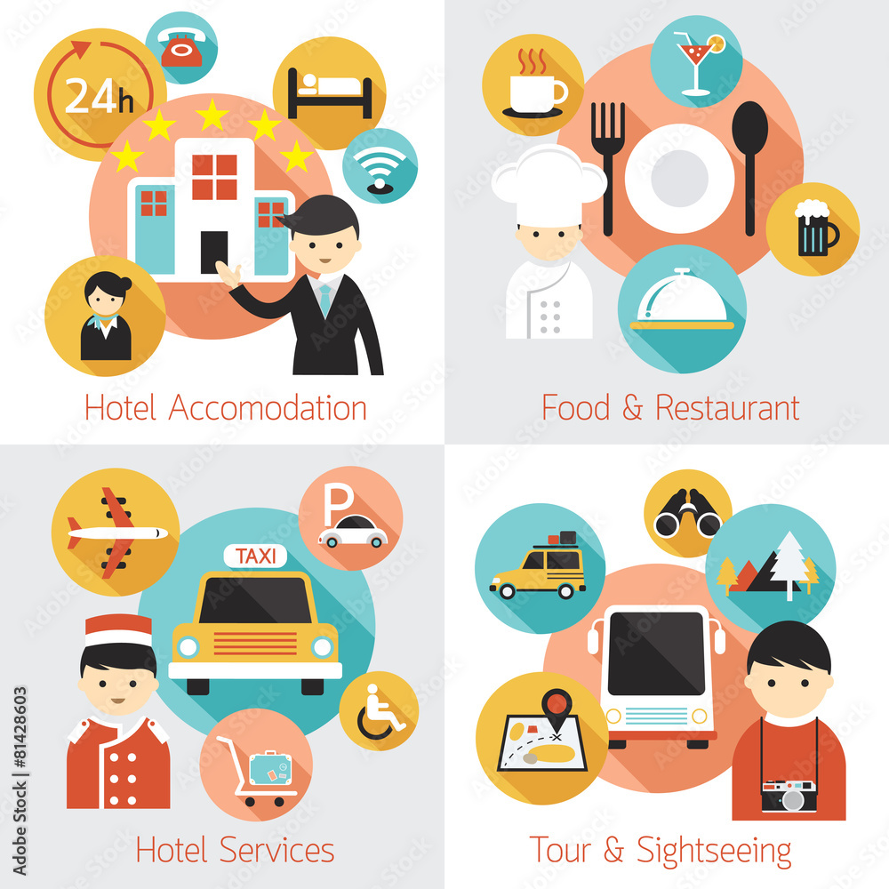 Hotel Accommodation Services Set Hotel Accommodation Services Set