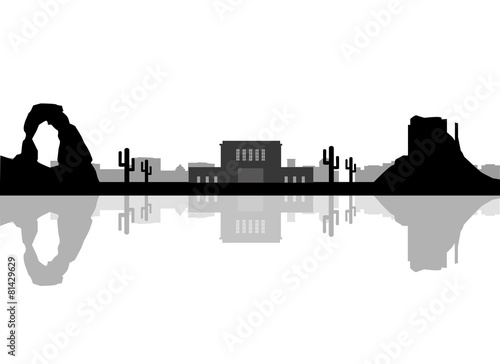 Obraz na płótnie Mesa arizona skyline. Detailed vector silhouette w salonie