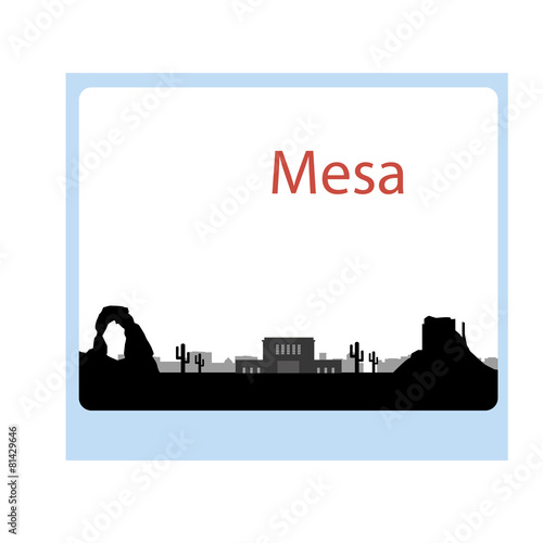 Mesa arizona  skyline. Detailed vector silhouette