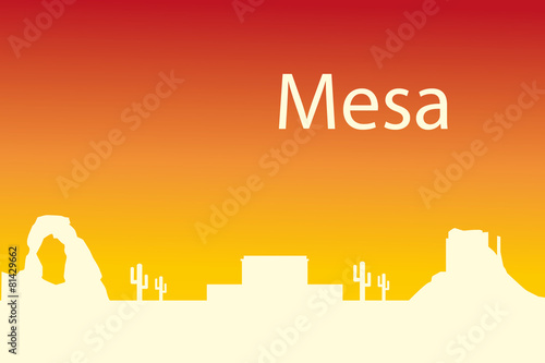 Mesa arizona  skyline. Detailed vector silhouette