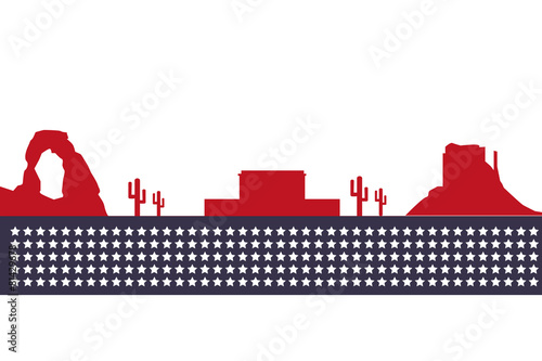 Mesa arizona  skyline. Detailed vector silhouette