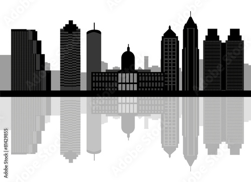 Atlanta, Georgia skyline. Detailed vector silhouette