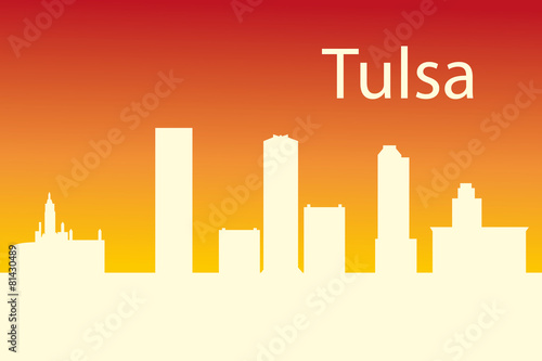 Tulsa  Oklahoma skyline. Detailed vector silhouette