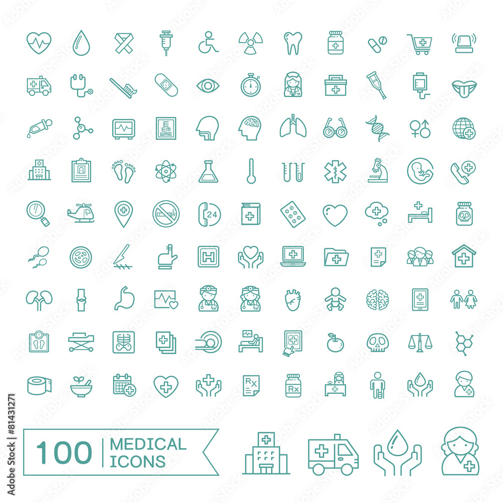 100 medical icons set 100 medical icons set