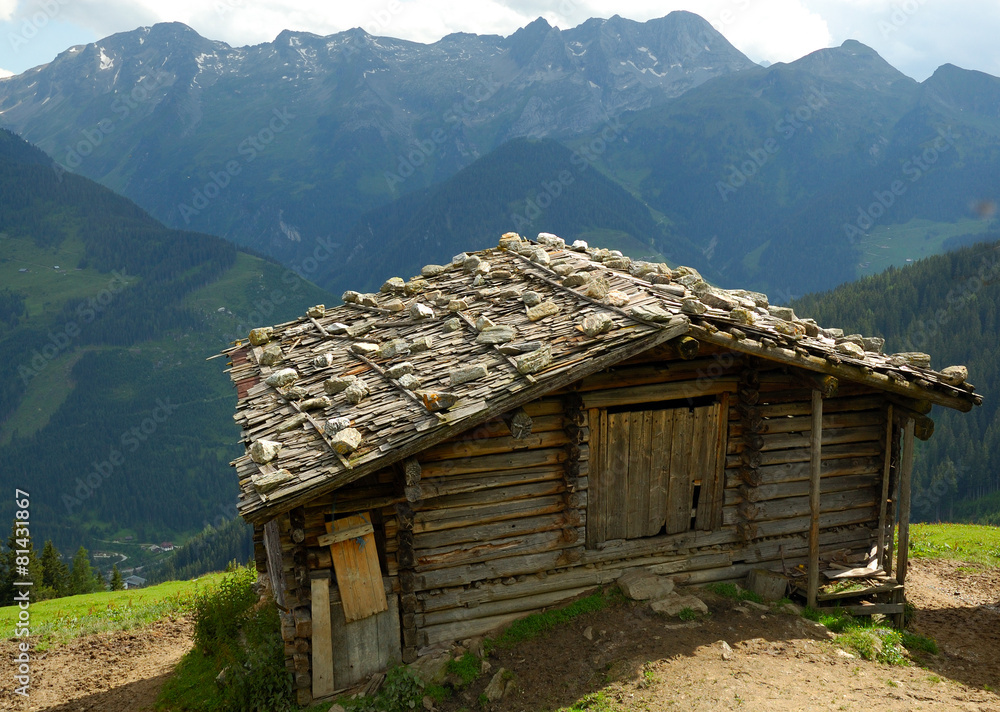 Old wooden building in Austrian Alps Old wooden building in Austrian Alps