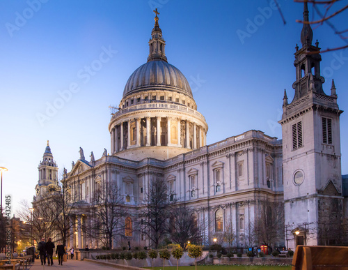 LONDON, UK - DECEMBER 19, 2014: St. Paul's cathedral in dusk