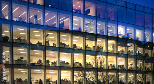 LONDON, UK - DECEMBER 19, 2014: Late office workers
