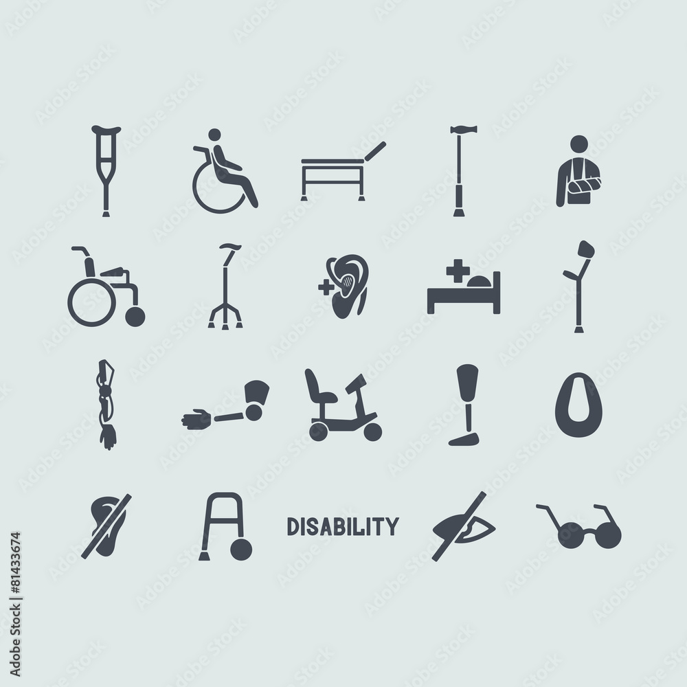 Fototapeta premium Set of disabled icons