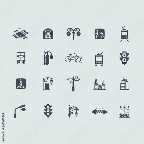Set of city icons