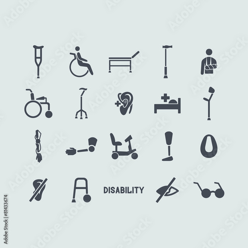 Set of disabled icons