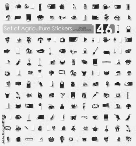 Set of agriculture stickers