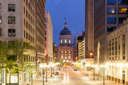 Indianapolis Statehouse from Monument Circle photo