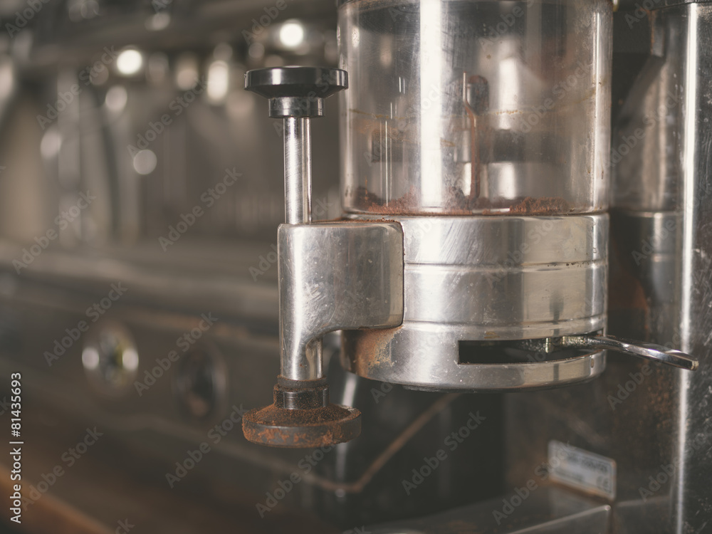 Closeup on a professional coffee machine Closeup on a professional coffee machine