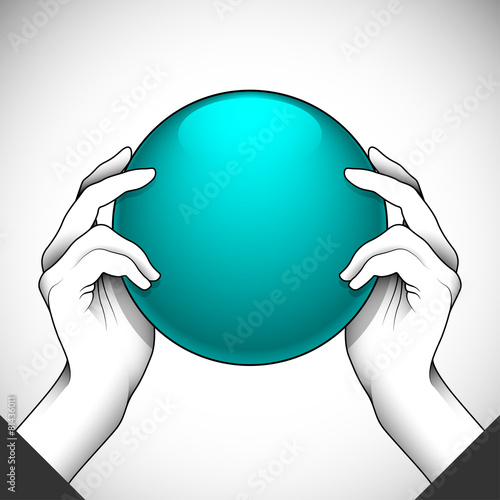 2Hands and ball.
Editable vector.
Eps 10