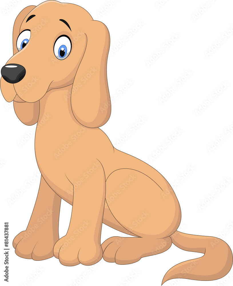 Cartoon dog sitting Cartoon dog sitting
