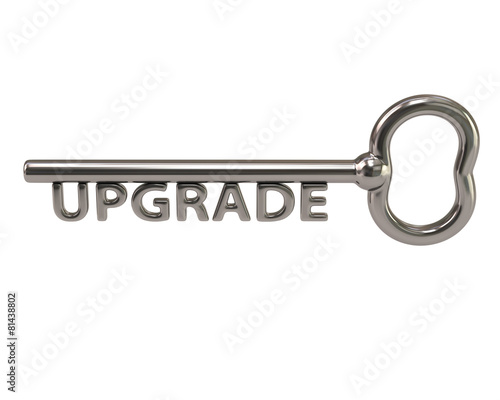 Silver key with word upgrade © valdis torms