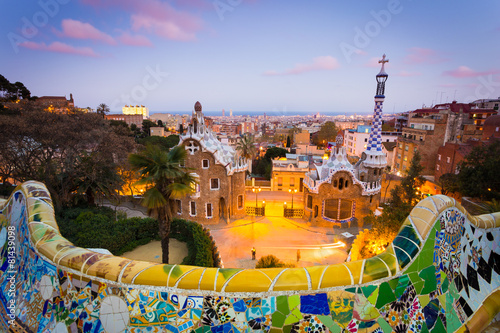 Photography Barcelona, Park Guell after sunset