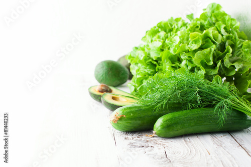 Принти на полотні Mix of green vegetables
