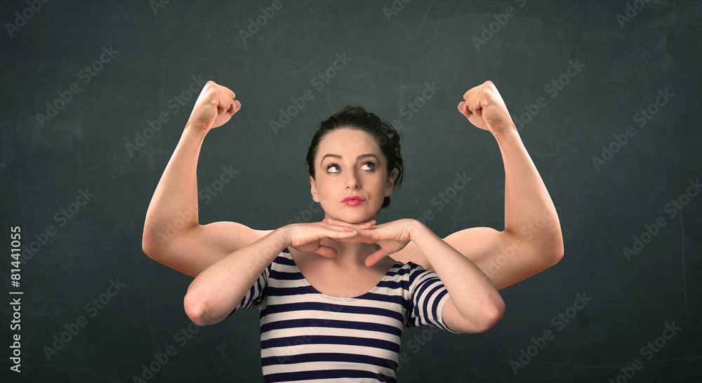 strong and muscled arms concept