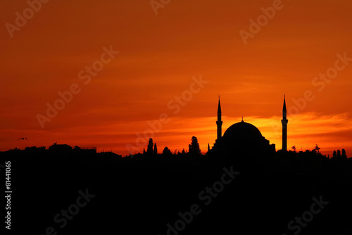 Istanbul mosque silhouette
