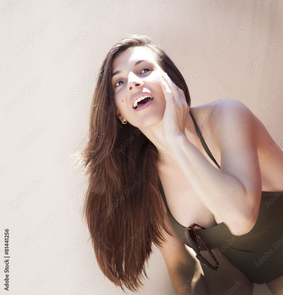 Obraz premium Cute latin girl in summer