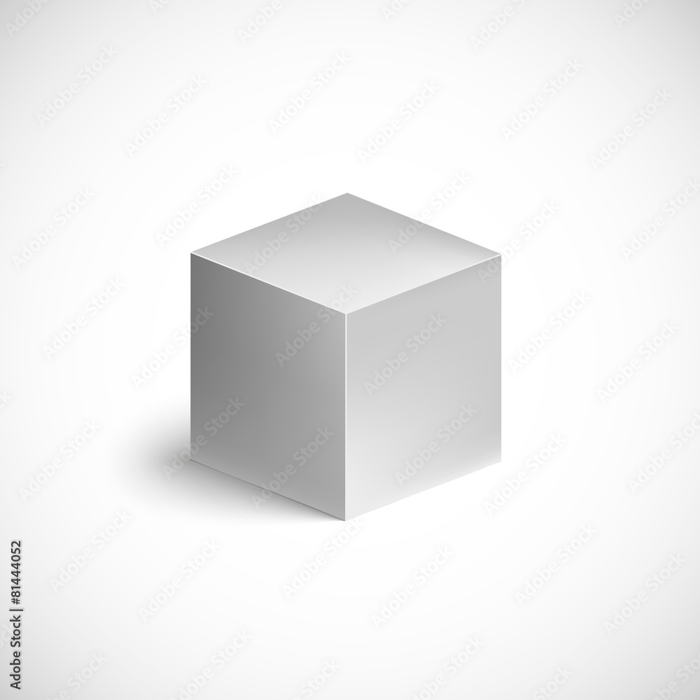Grey cube on white background. Grey cube on white background.