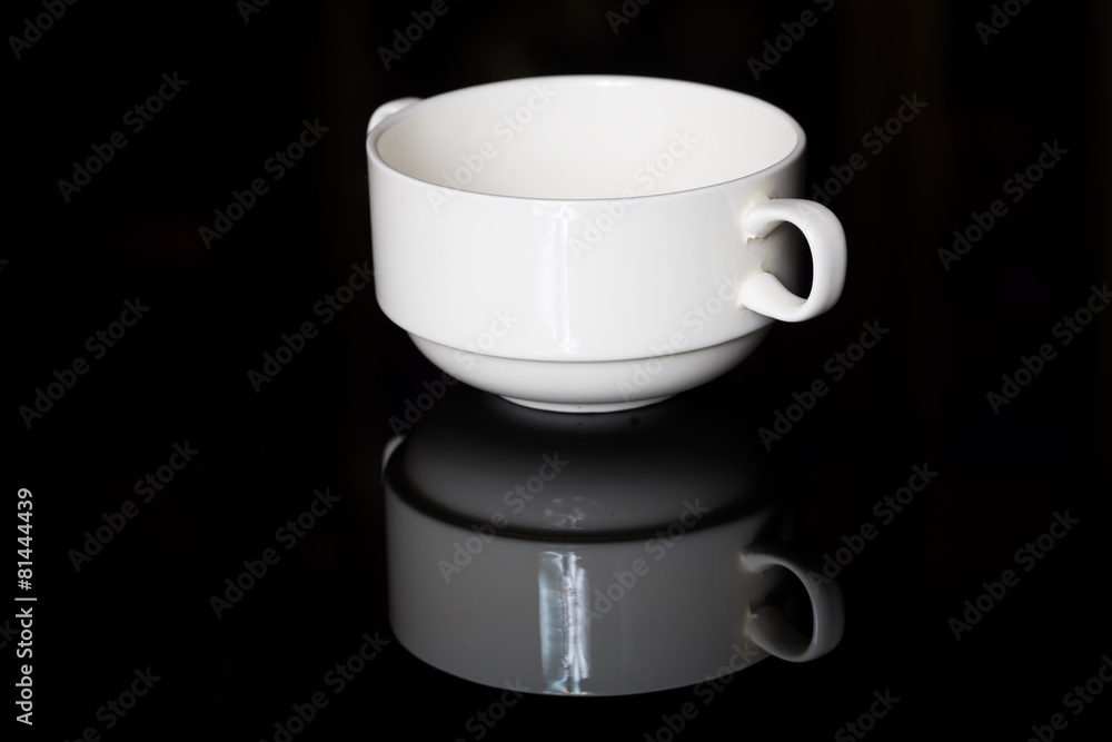 Fotografie Empty white porcelain sauce-boat