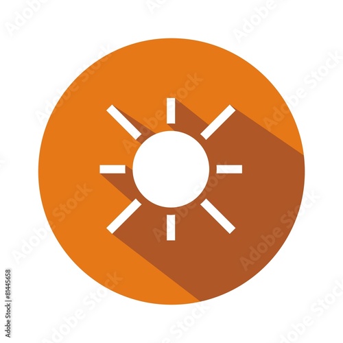 Icono sol naranaj botón sombra