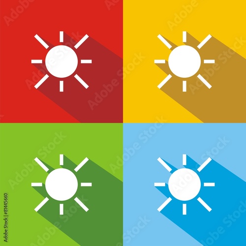 Iconos sol colores sombra