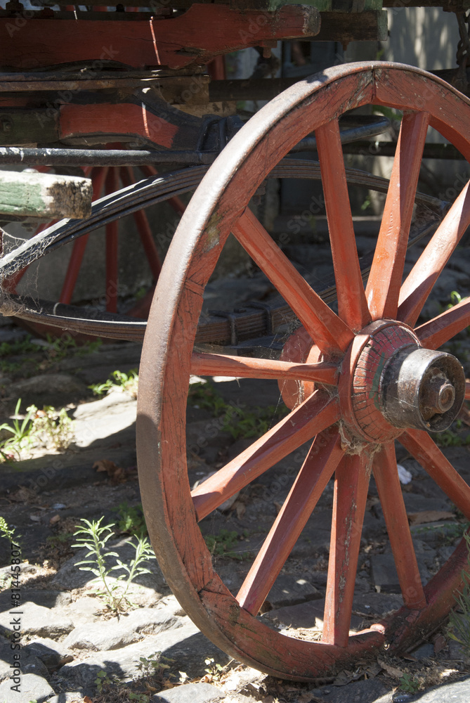 Vintage - Details Of Wooden Wagon Wheel